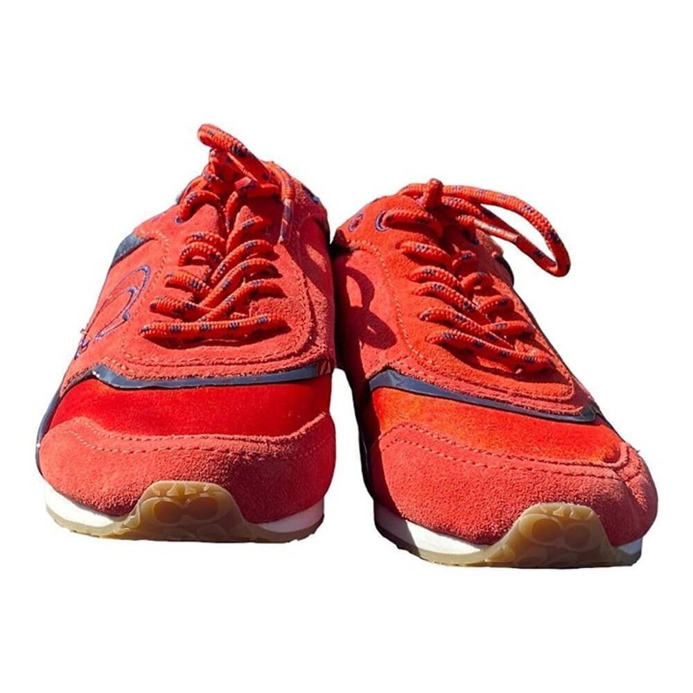 COACH 1941 Rosie Red Blue Suede Leather Runner Athletic Sneaker Women's 6.5M - Picture 12 of 12